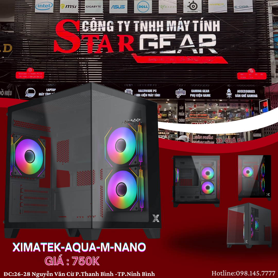 Case máy tính Xigmatek AQUA M NANO 3GF (3 FAN) M-ATX